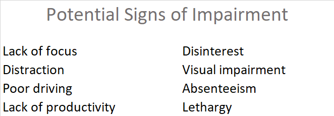 Signs of impairment 4.25.19