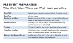 Pre Event Preparation Checklist
