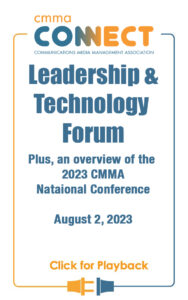 The cover of the cmma leadership & technology forum.
