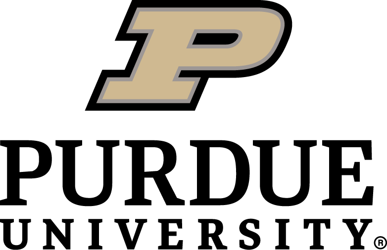 Purdue University logo with a large gold and black "P" above the words "Purdue University" in black, uppercase letters.